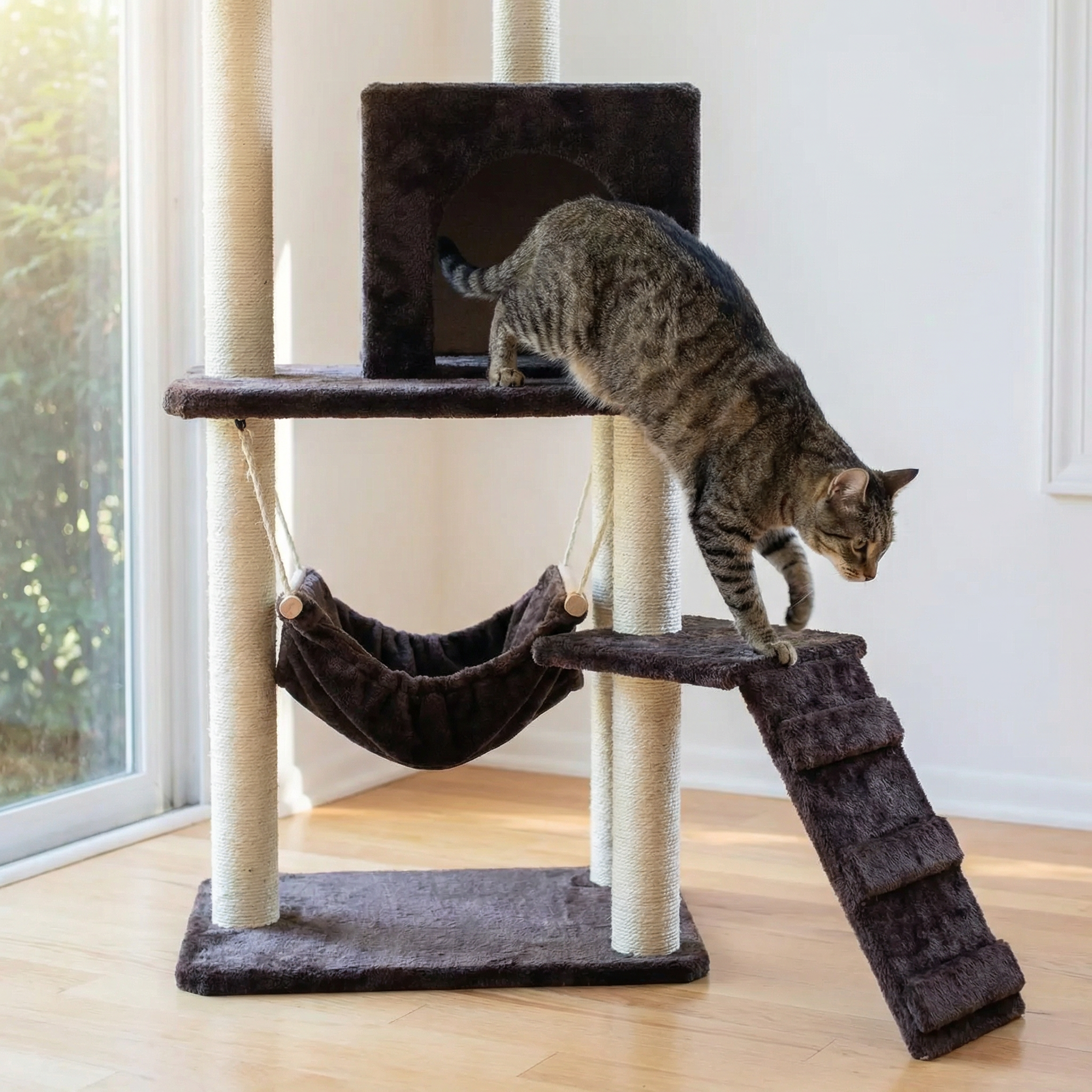 CocoaClimb – Plush Multi-Level Cat Activity Tree
