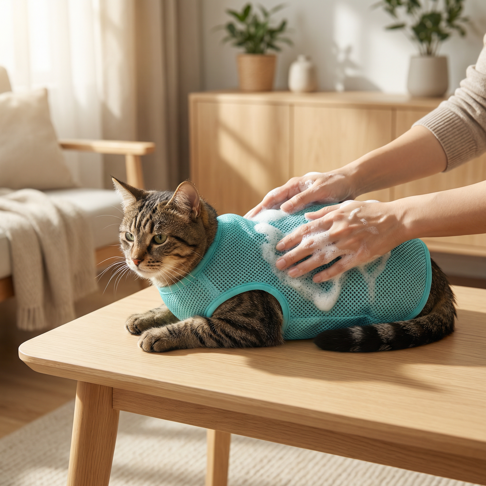 CalmWrap – Breathable Cat Bathing Restraint Vest