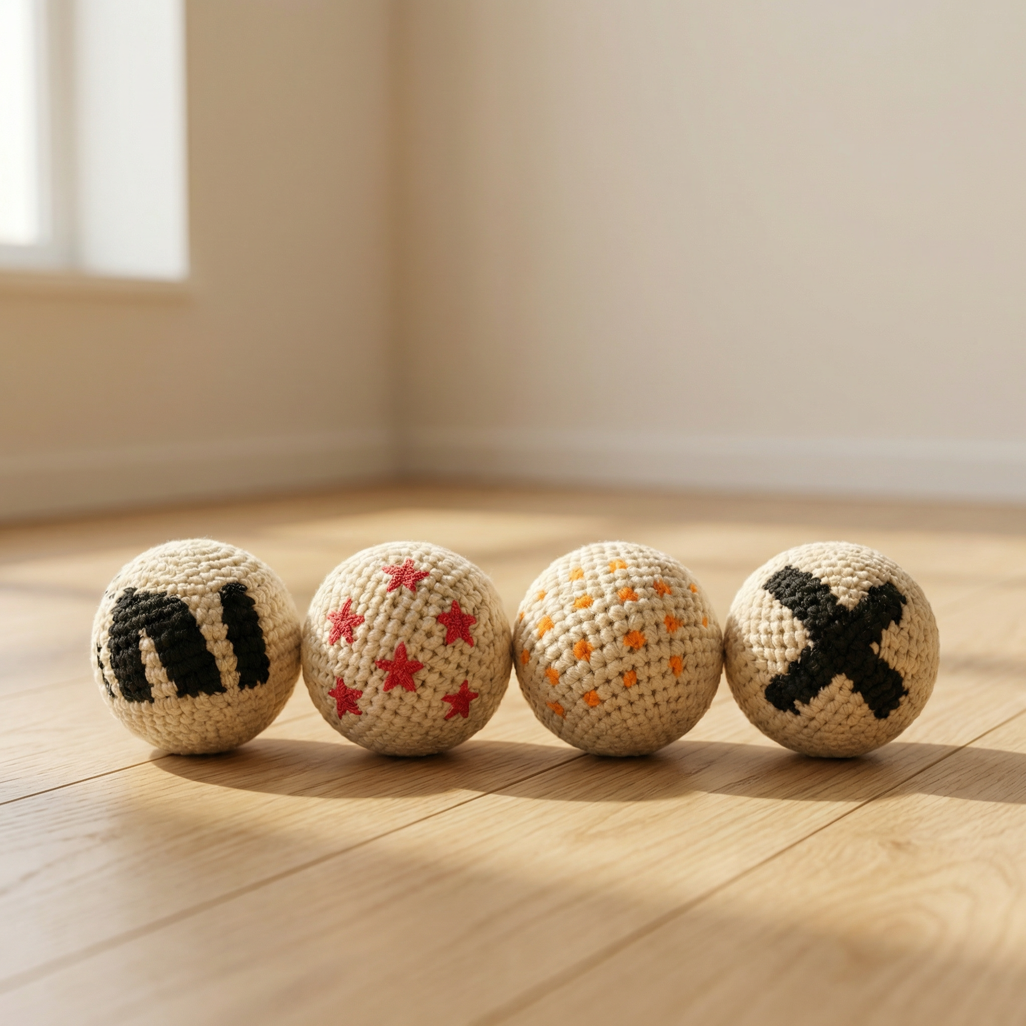 PurrRoll – Natural Crochet Cat Ball Set
