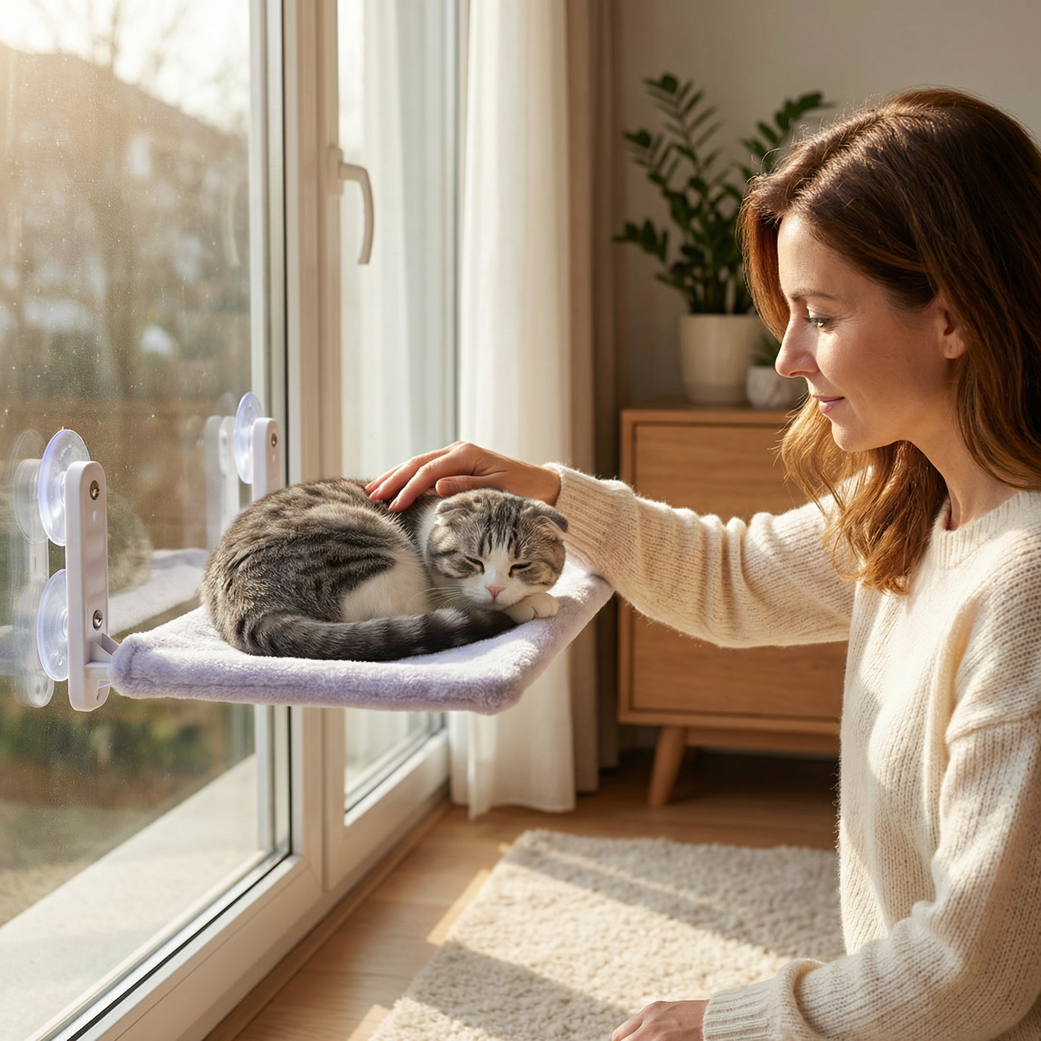 SunPerch – Window-Mounted Cat Hammock