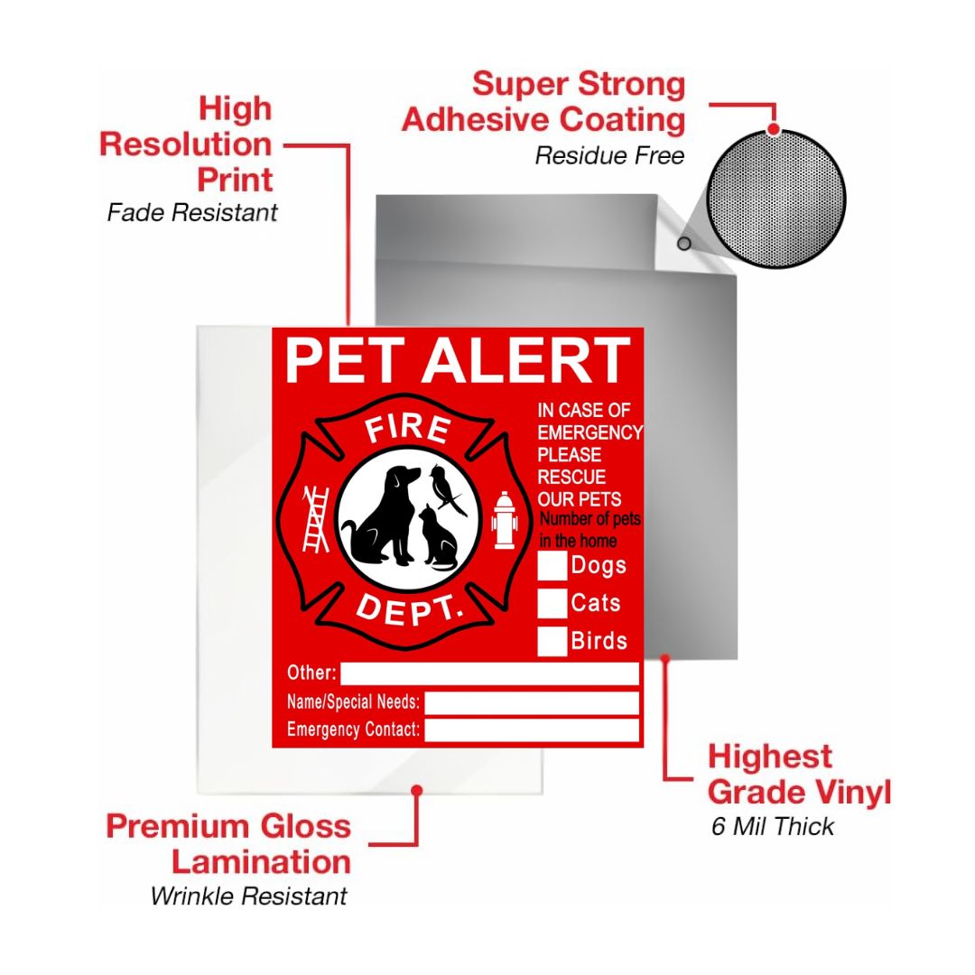 RescueGuard Emergency Pet Alert Window Sticker