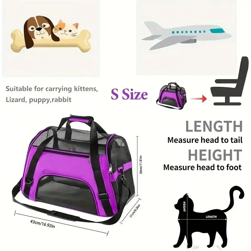 Cat Bags Portable Dog Carrier Bag Mesh Breathable Carrier Bags for Small Dogs Foldable Cats Handbag Travel Pet Bag Transport Bag