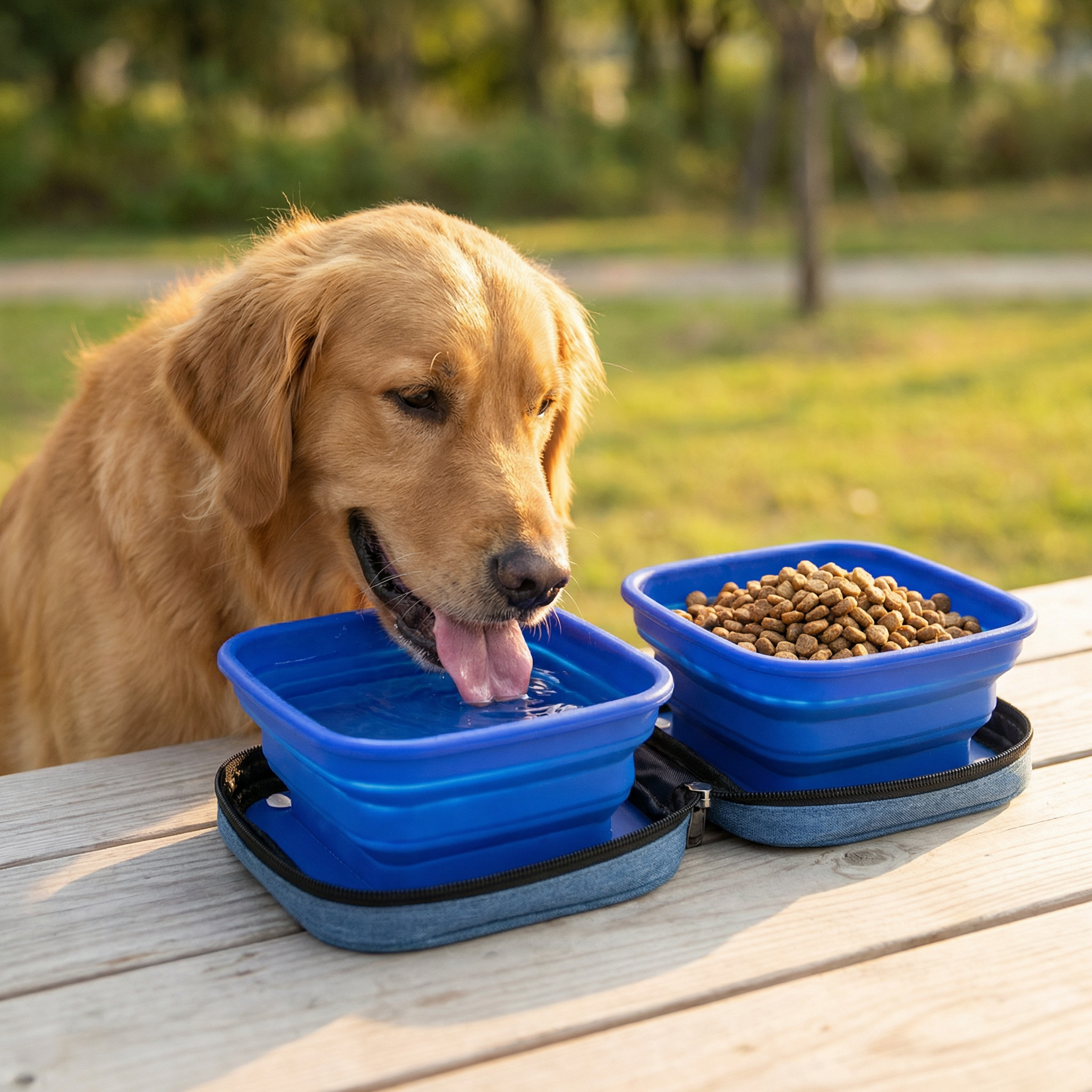 TravelFlex Collapsible Double Pet Bowl