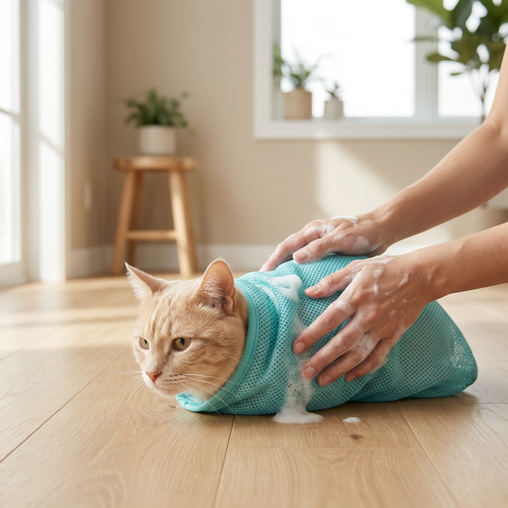 CalmWrap – Breathable Cat Bathing Restraint Vest