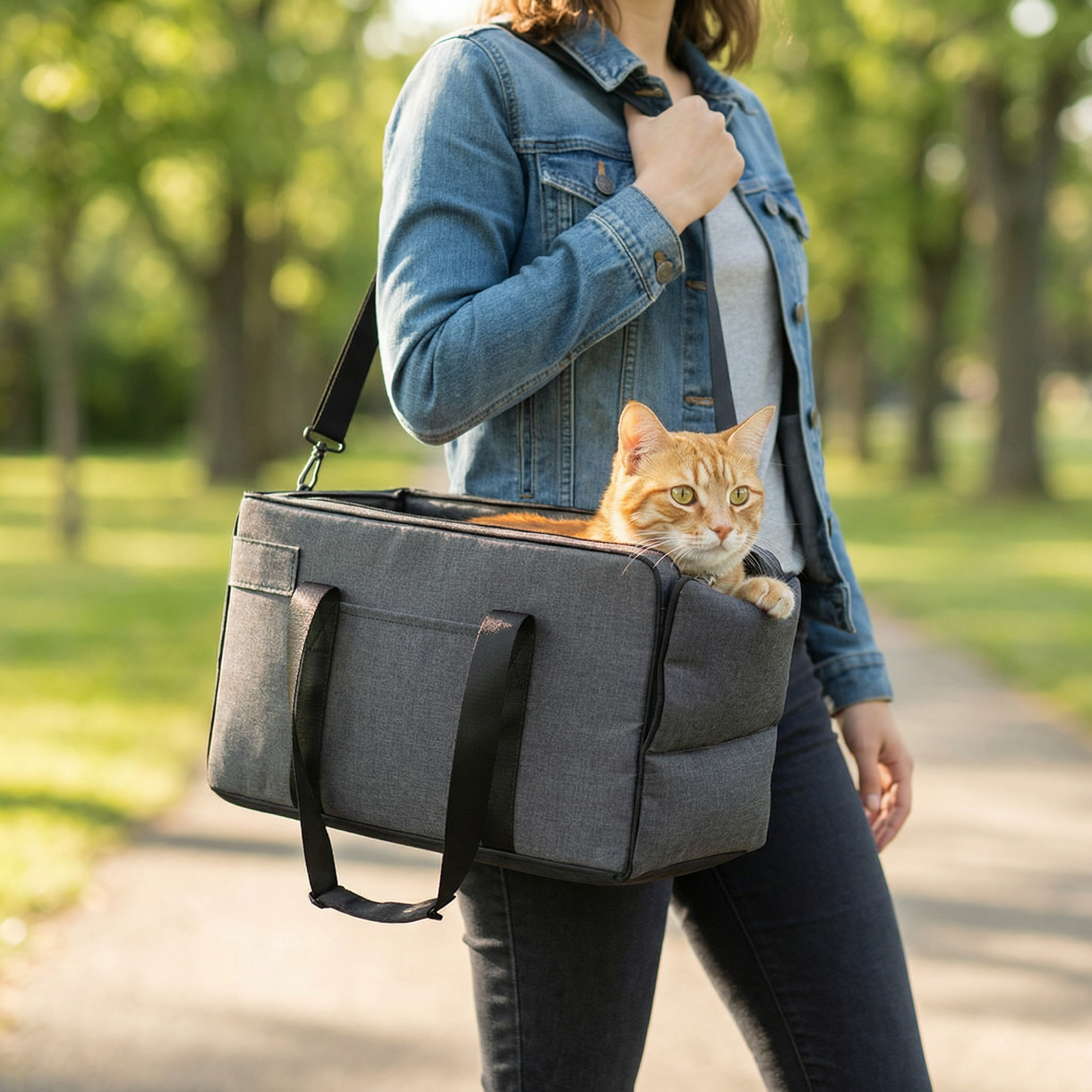 UrbanHaven – Elevated Pet Car Seat Carrier