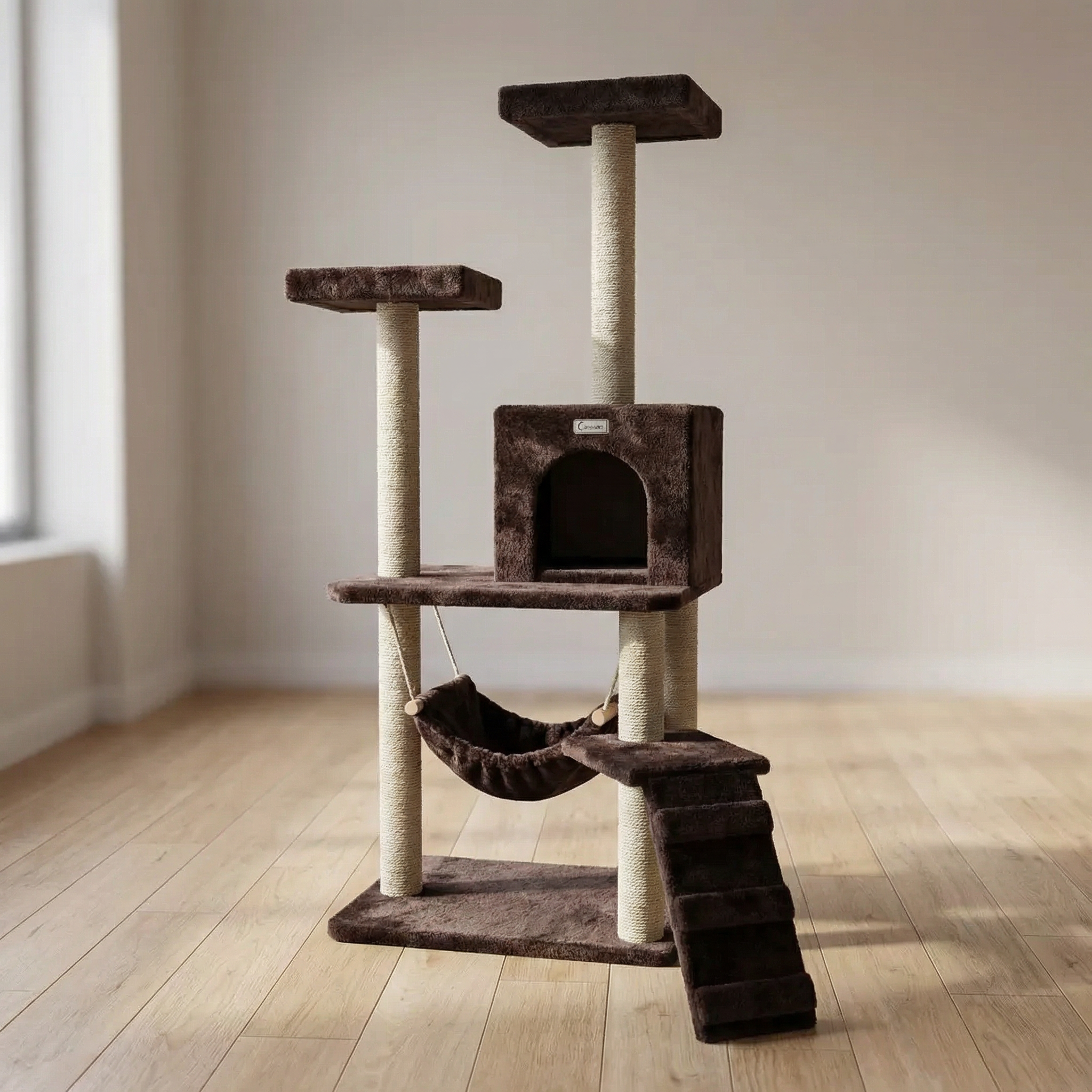 CocoaClimb – Plush Multi-Level Cat Activity Tree