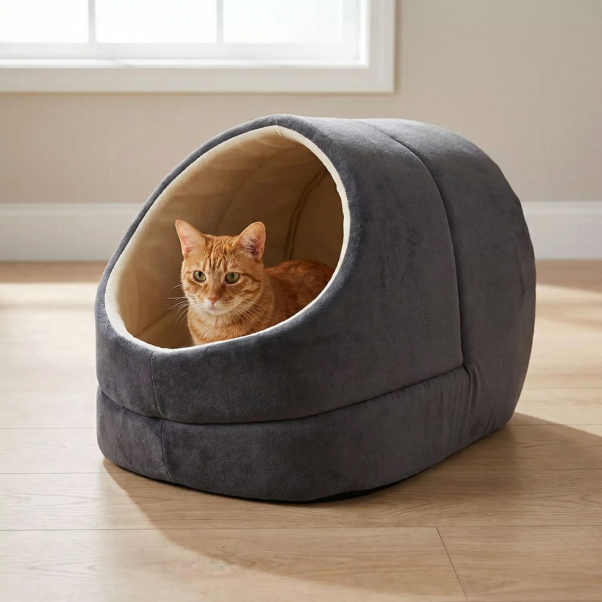 CocoonNest – Ultra-Soft Enclosed Cat Bed