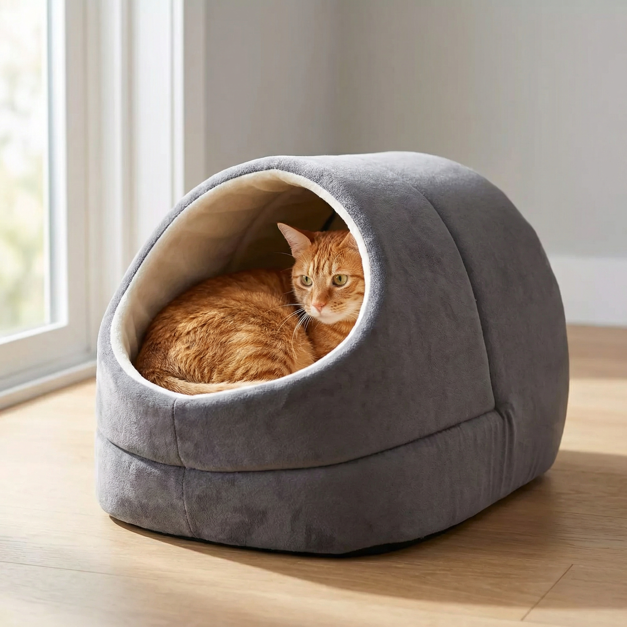 CocoonNest – Ultra-Soft Enclosed Cat Bed