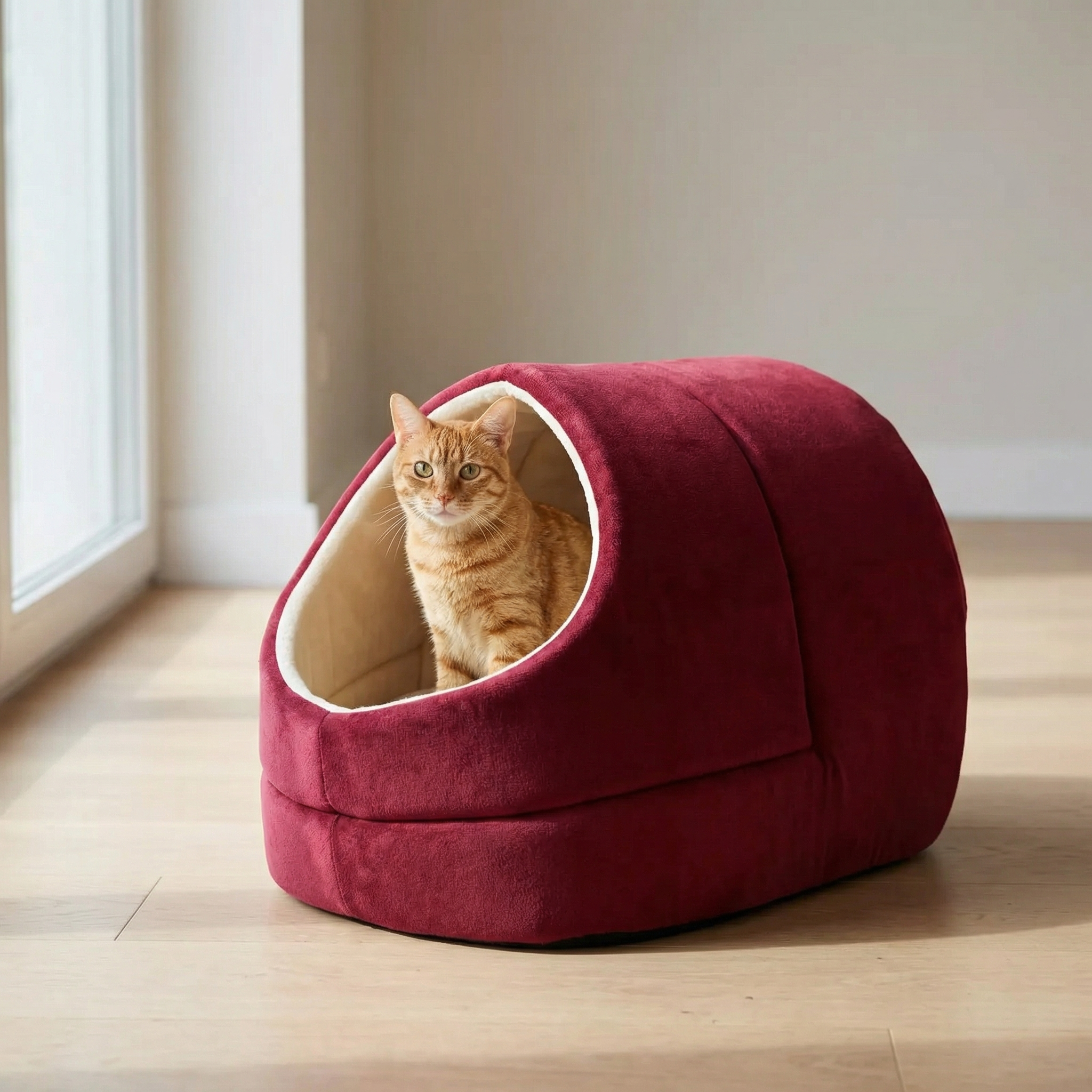 CocoonNest – Ultra-Soft Enclosed Cat Bed