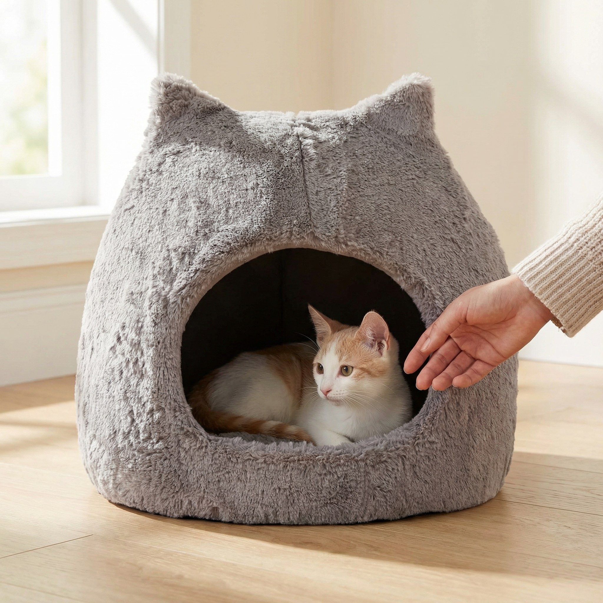 WhisperDen – Cozy Cat Cave Bed