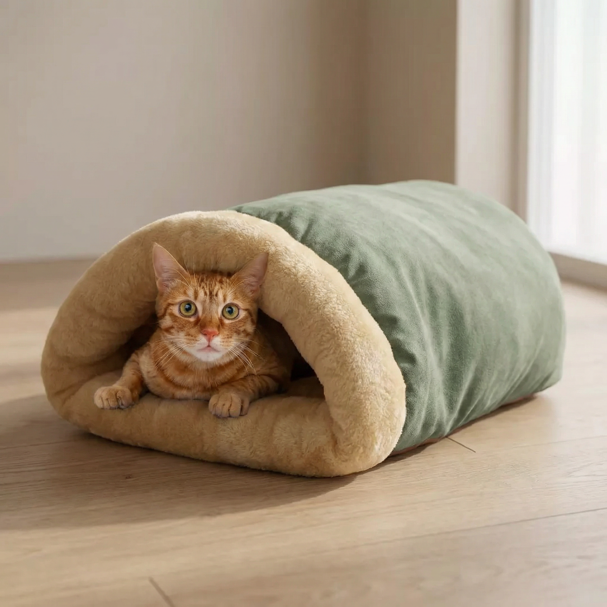 Warming Burrow Cat Bed, Pet Hideaway Cave