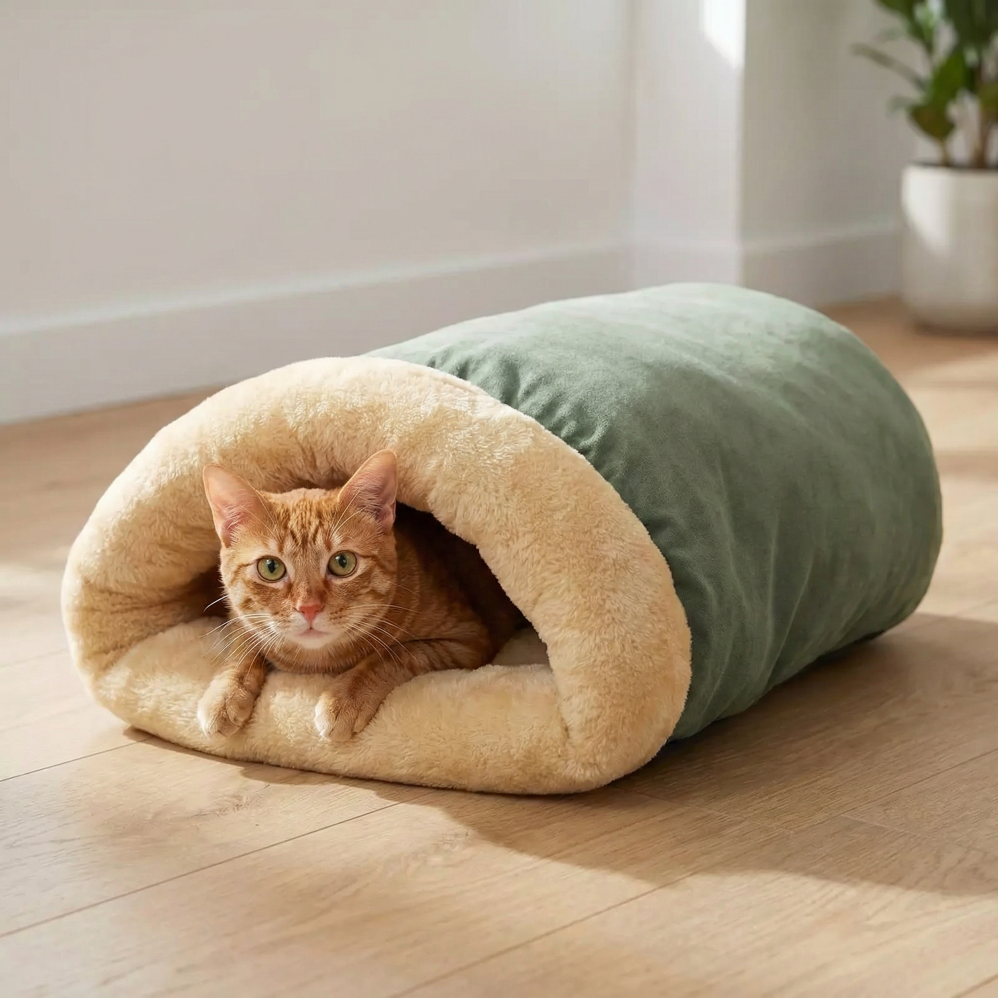 Warming Burrow Cat Bed, Pet Hideaway Cave