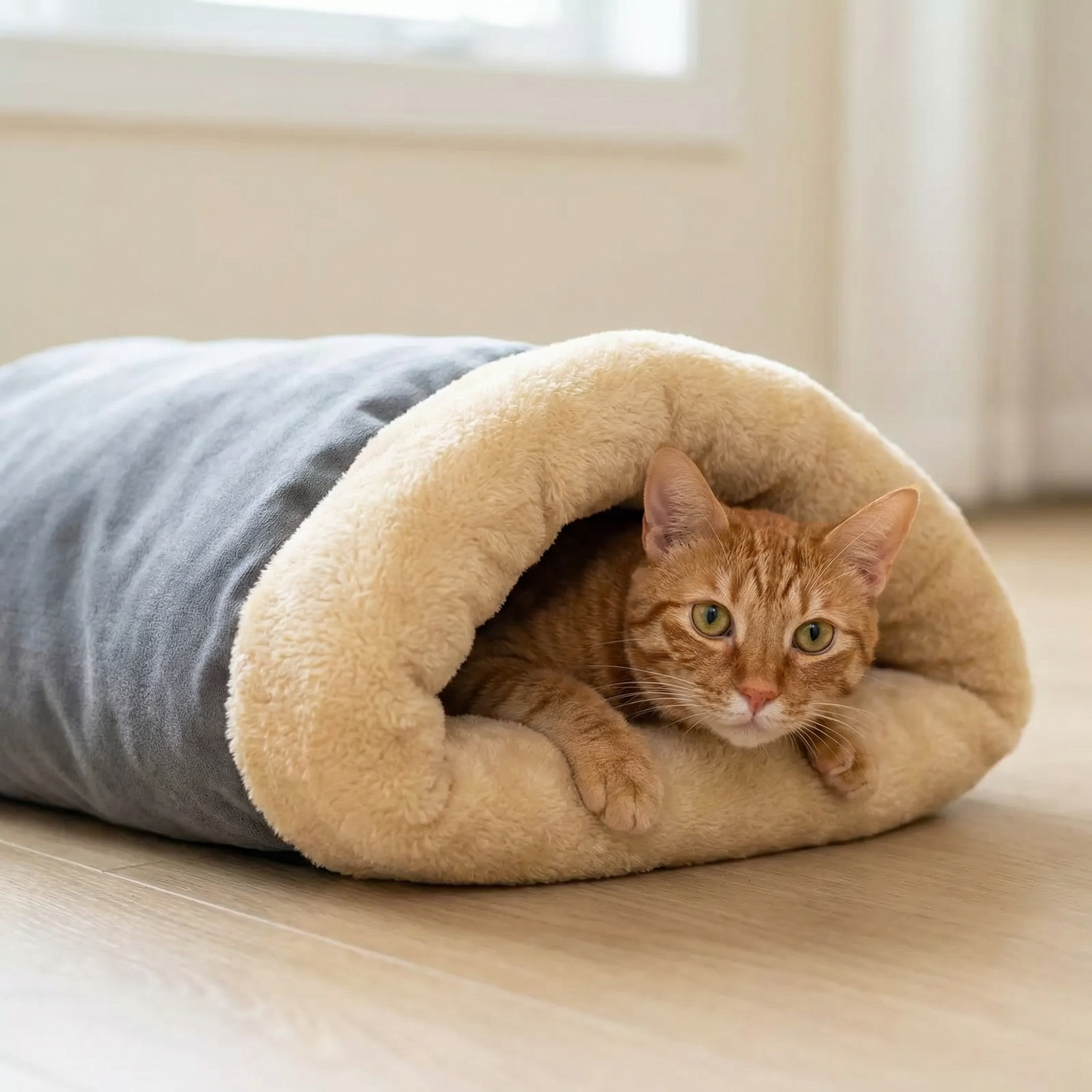 Warming Burrow Cat Bed, Pet Hideaway Cave