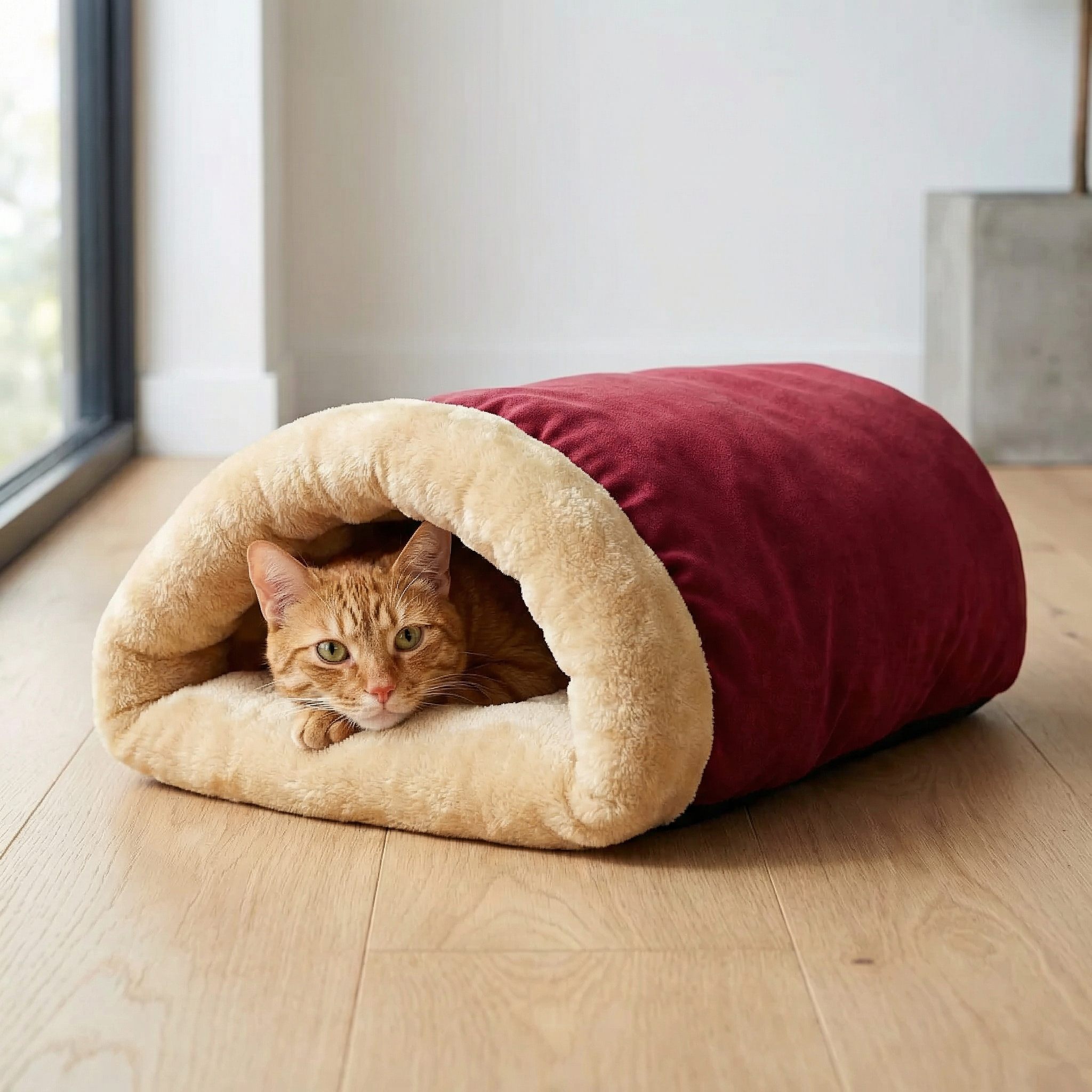 Warming Burrow Cat Bed, Pet Hideaway Cave