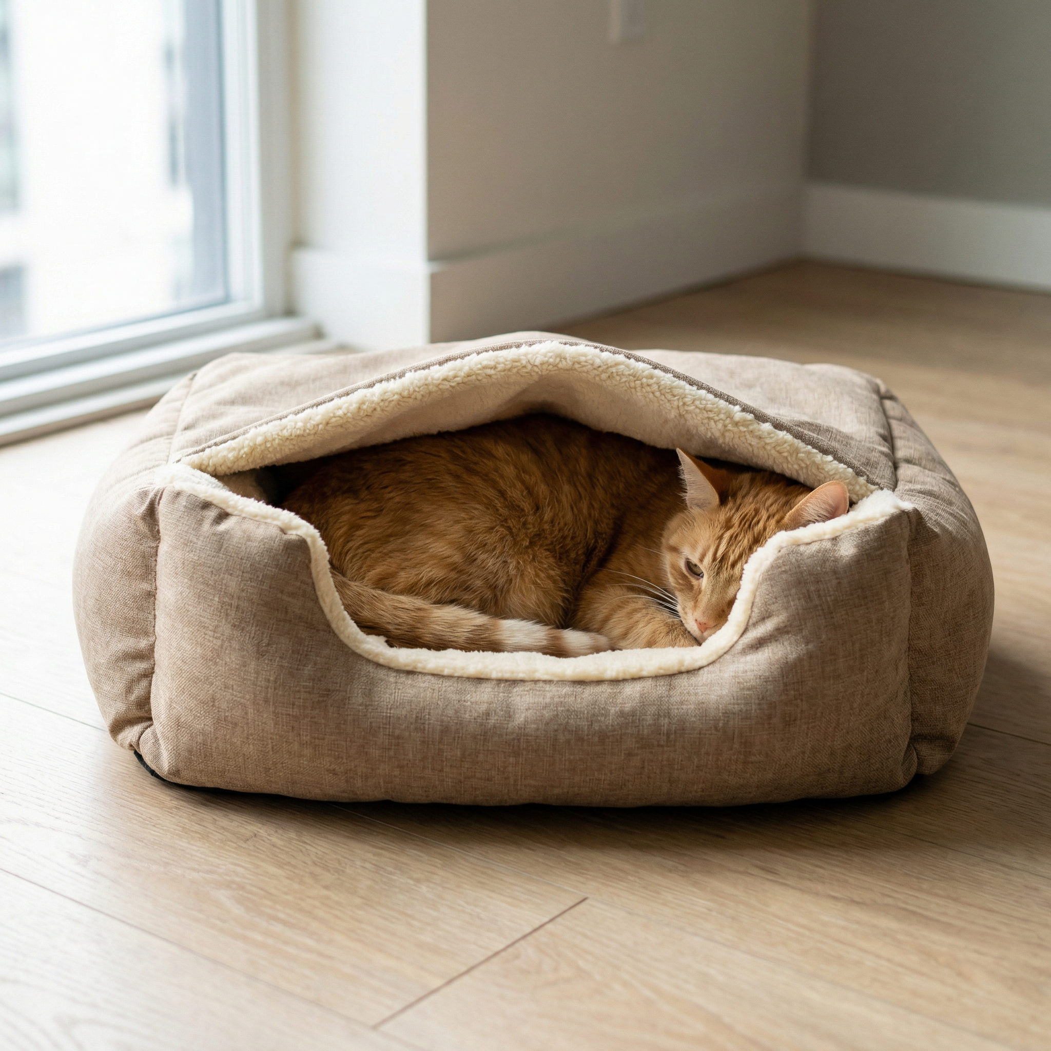 SnugHaven – Convertible Hooded Pet Bed