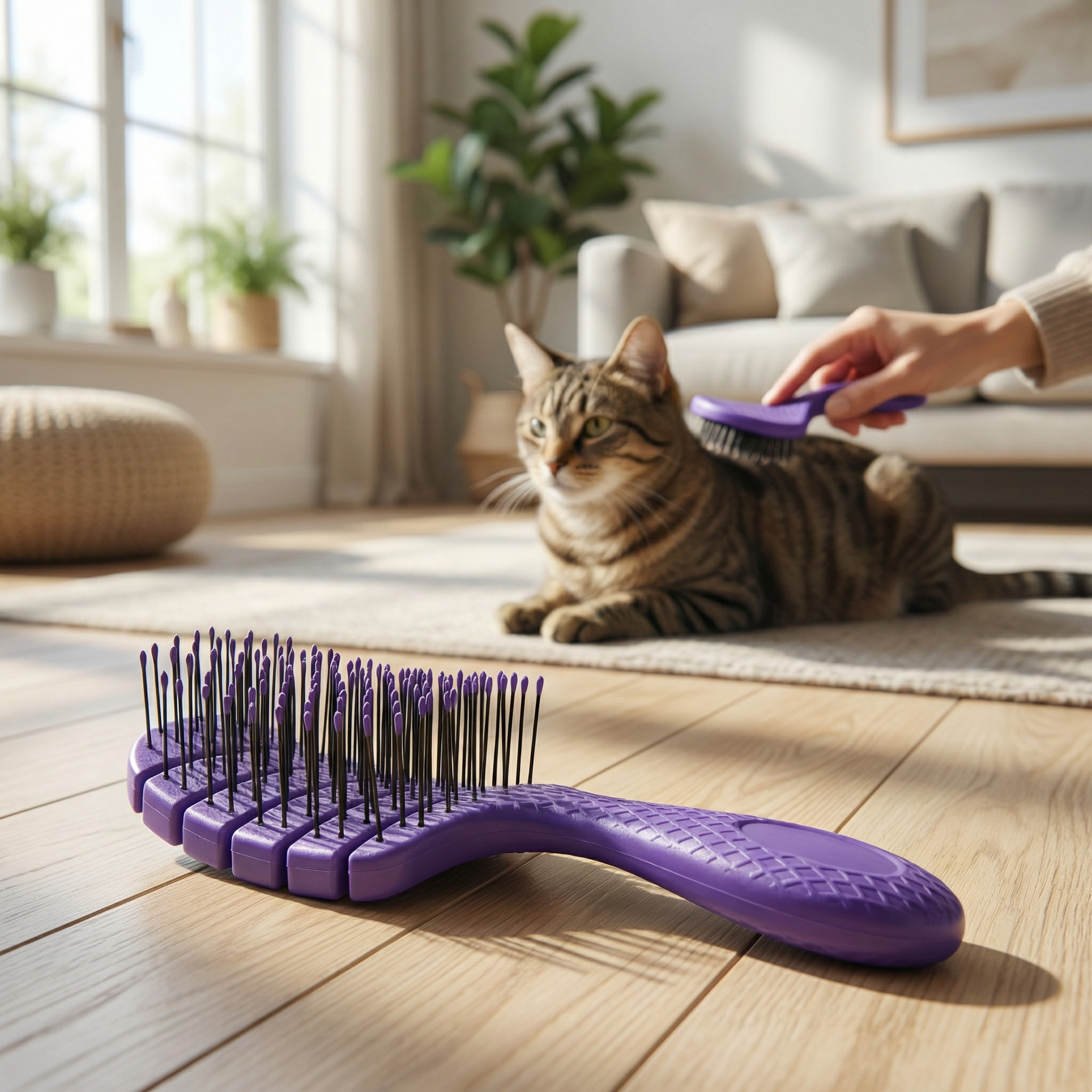 VelvetGlide – Gentle Detangling Pet Brush