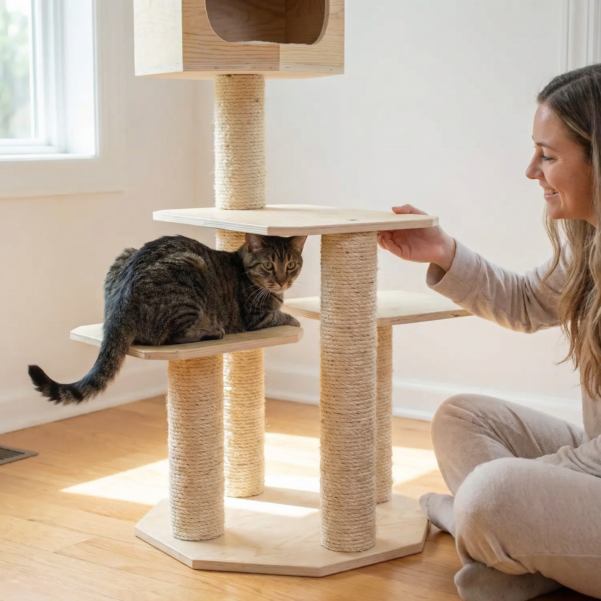 OakRise – Multi-Level Wooden Cat Climber